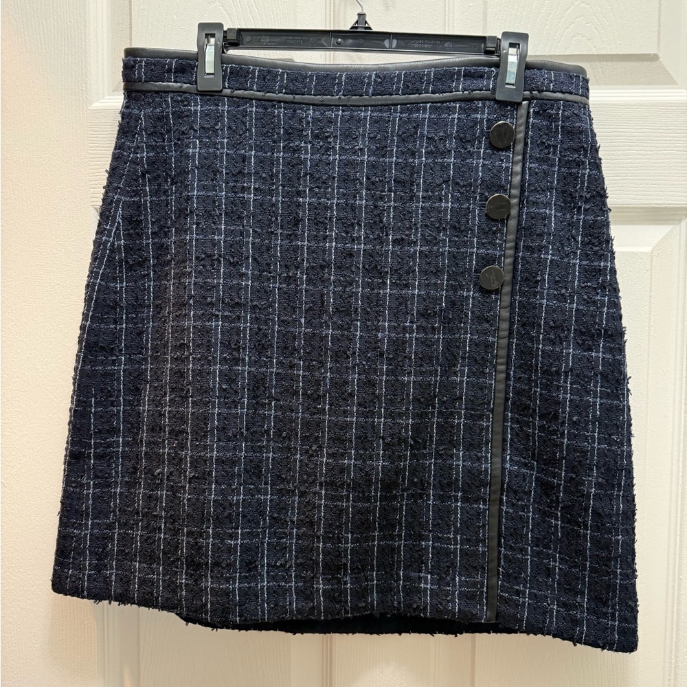 Ann Taylor Navy Plaid Mini Skirt
